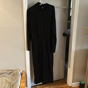 Ribbed Turtleneck Midi Dress